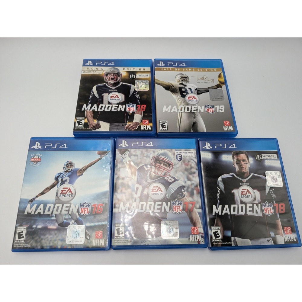 Madden NFL 16,17, 18, 19 - G.O.A.T & Hall of Fame Edition Playstation‎ 4 PS4 Lot